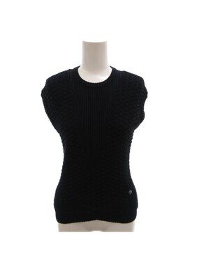 Chanel Knit Vest Pullover Crew Neck 36 Navy